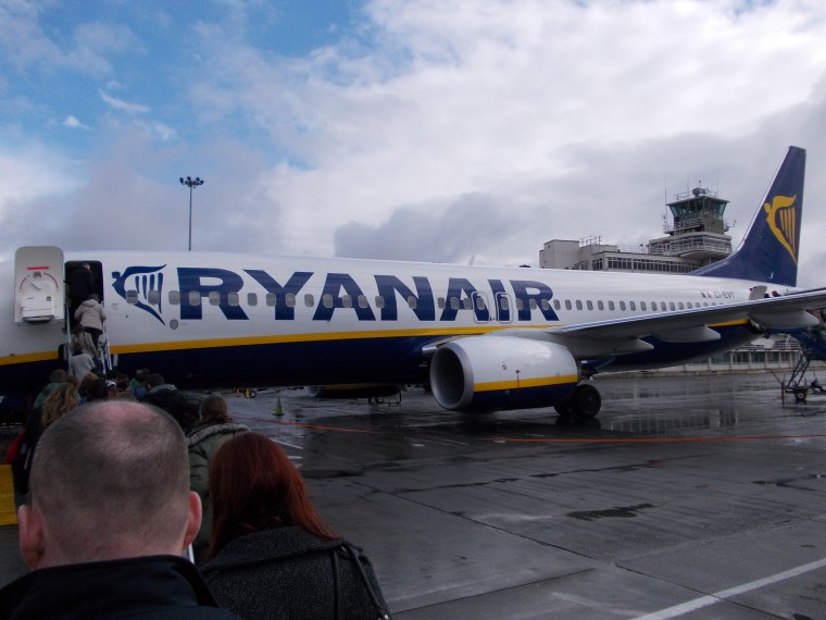 Ryanair plane in Dublin, Ireland.