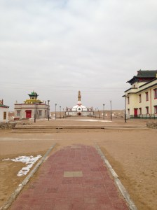 Buddhist temple in Sainshand, Mongolia. A place of considerable religious and cultural significance, it is also looking towards serious industrial development.