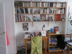My bookcase in my room at my homestay. 