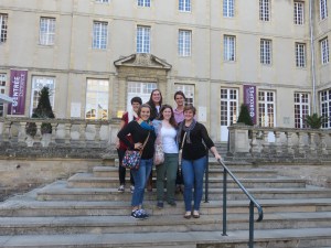 Academic Programs International Group in front of the Bayeux Tapestry museum.
